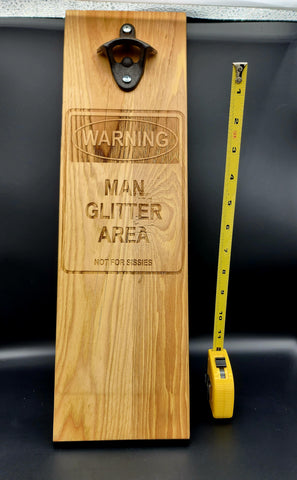Man Glitter Bottle Opener