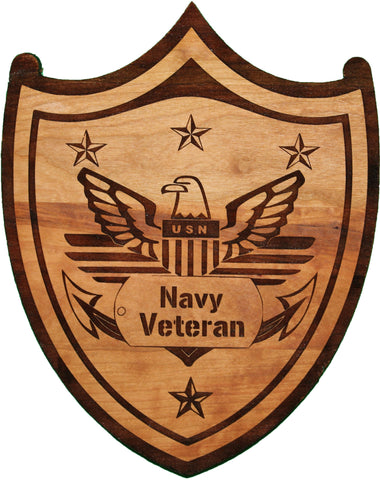 Laser Cut Navy Veteran Plaque
