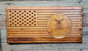 Air Force Flag - Airman Active - Retired - 19.5x11 - gift - cherry